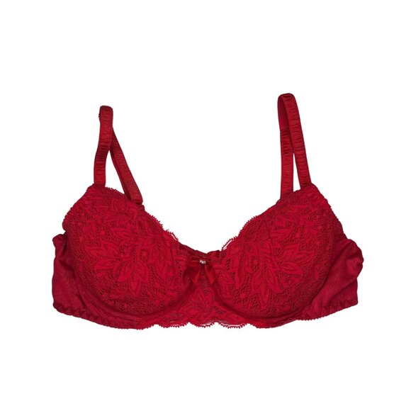 ⭐ NWT Jezebel Lace Underwire Bra • Crimson Red • 36A ⭐ - Picture 1 of 6